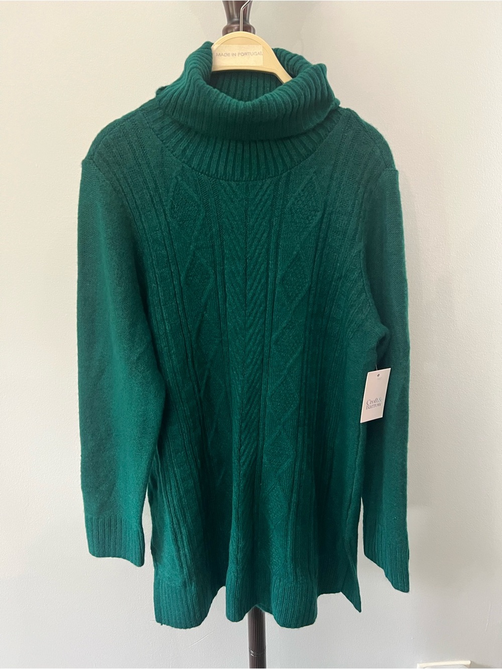 croft & barrow Emerald Green Cable Turtleneck Sweater